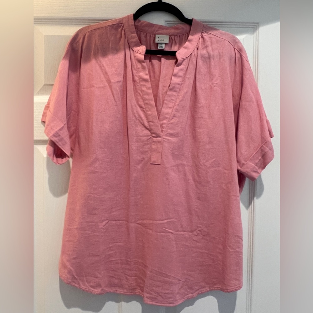 Pink Chambray Blouse